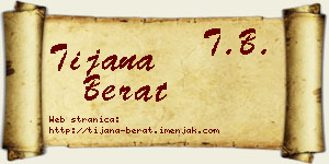 Tijana Berat vizit kartica